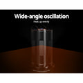Devanti 2000W Ceramic Tower Heater with Remote - Black
