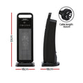 Devanti 2000W Ceramic Tower Heater with Remote - Black