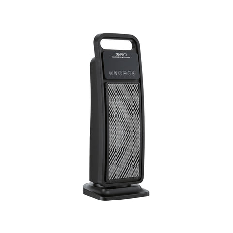 Devanti 2000W Ceramic Tower Heater with Remote - Black