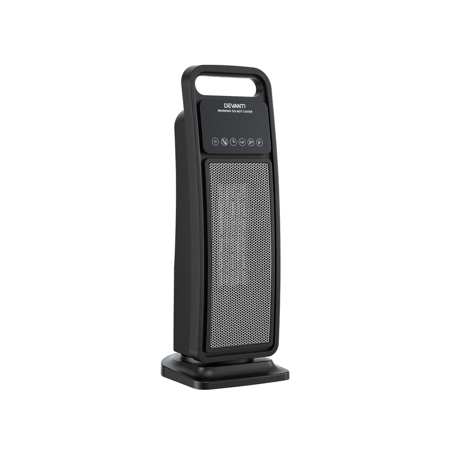 Devanti 2000W Ceramic Tower Heater with Remote - Black