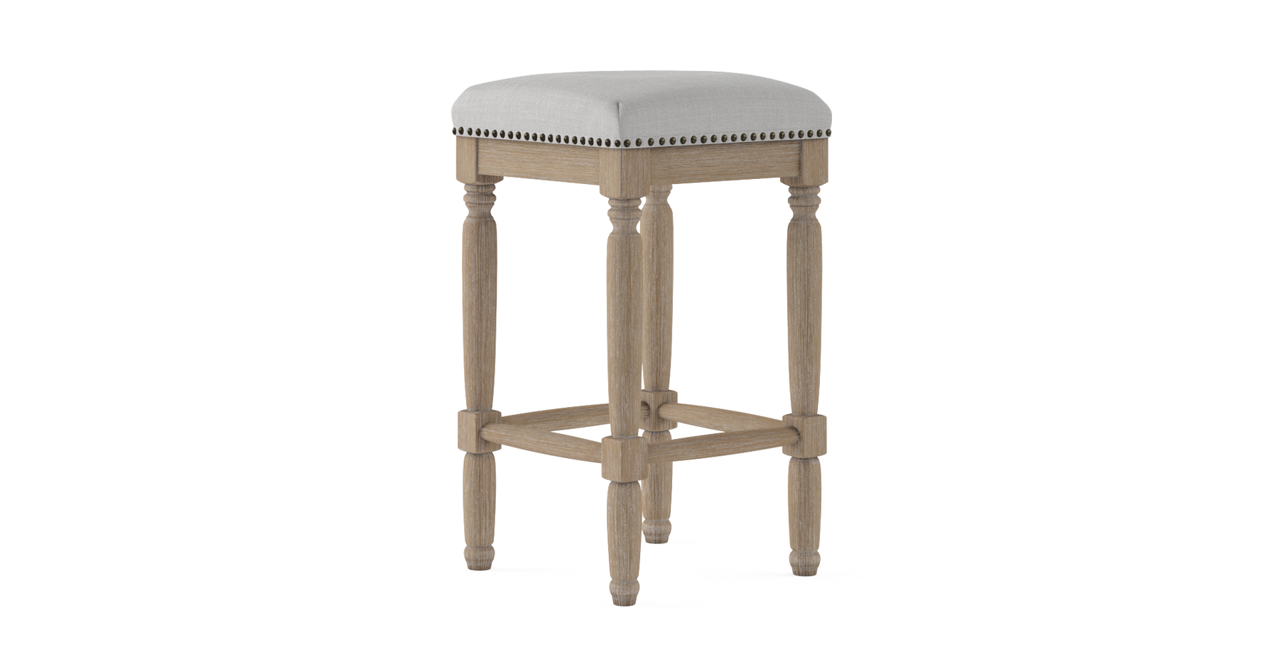 Brosa Clovis Set of 2 Counter Stools (Cloud Grey, 65cm)