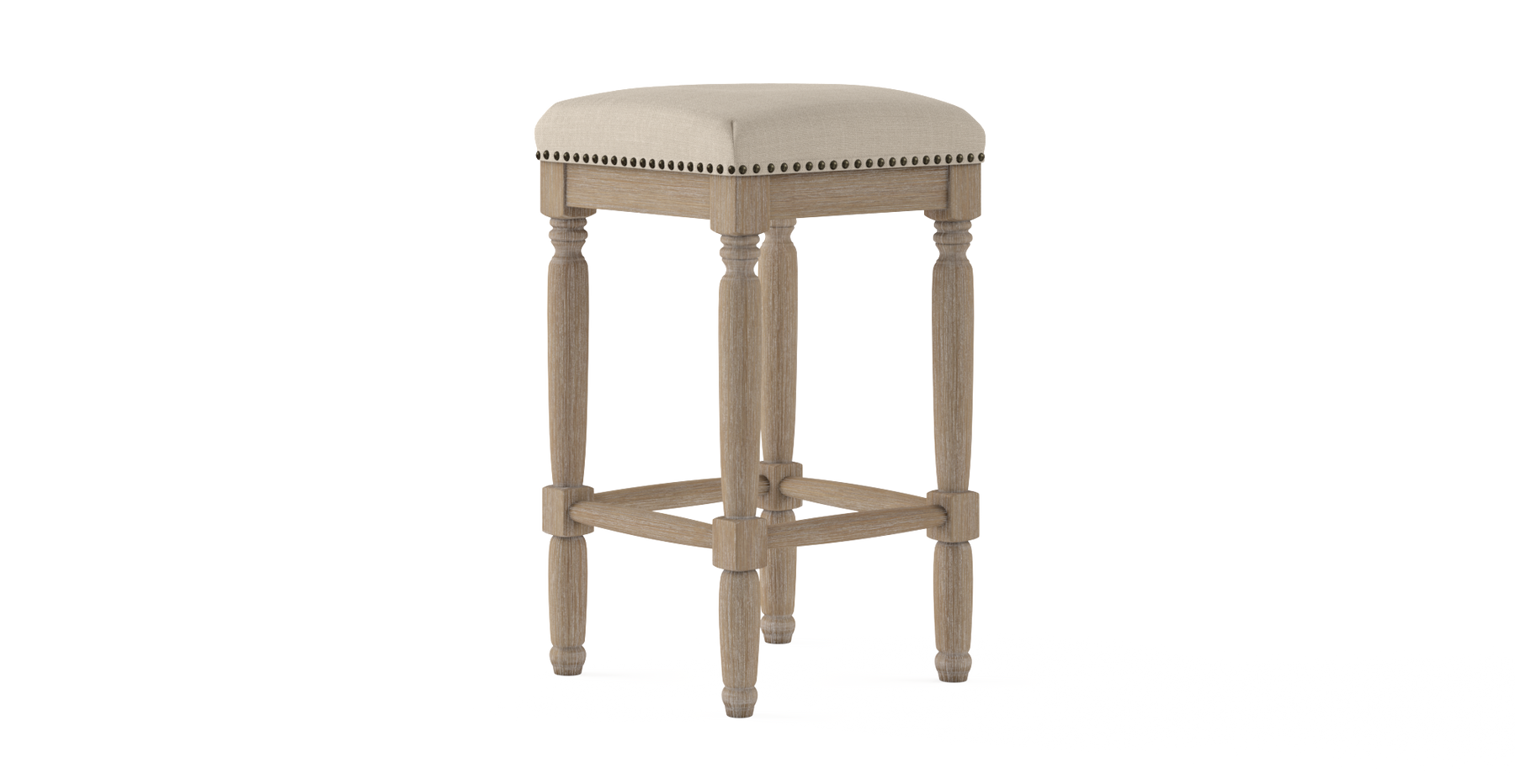 Brosa Clovis Set of 2 Counter Stools (French Beige, 65cm)