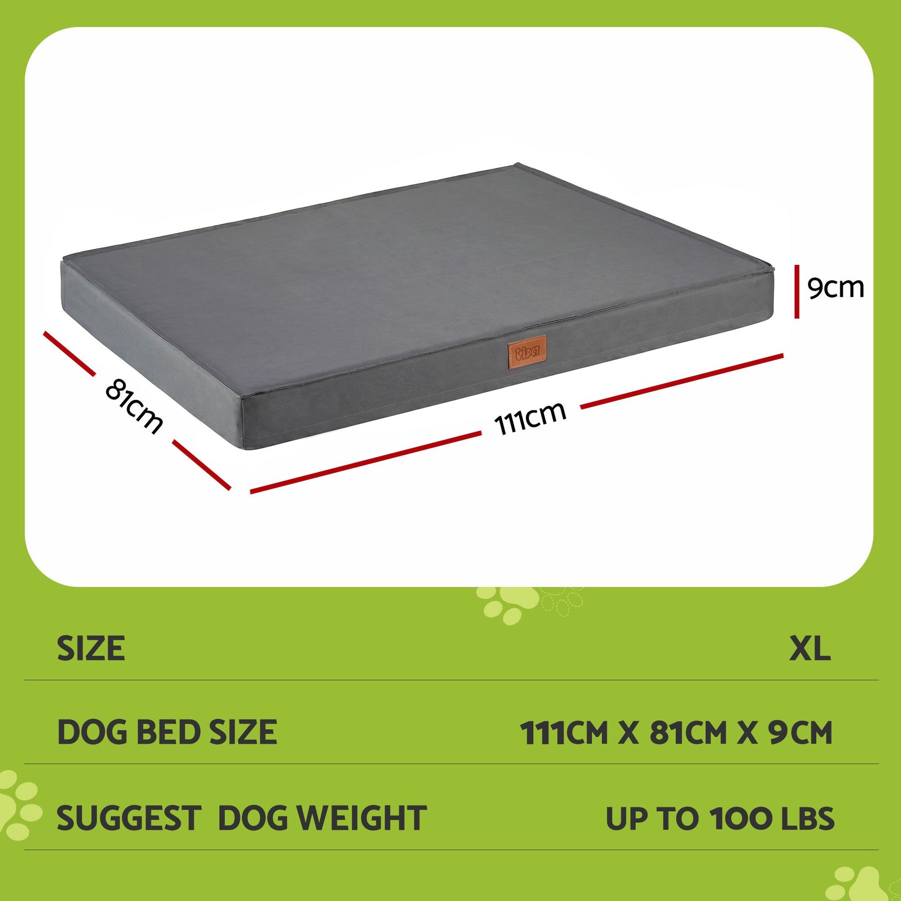 i.Pet XL Orthopedic Dog Bed with Egg Crate Foam - Grey