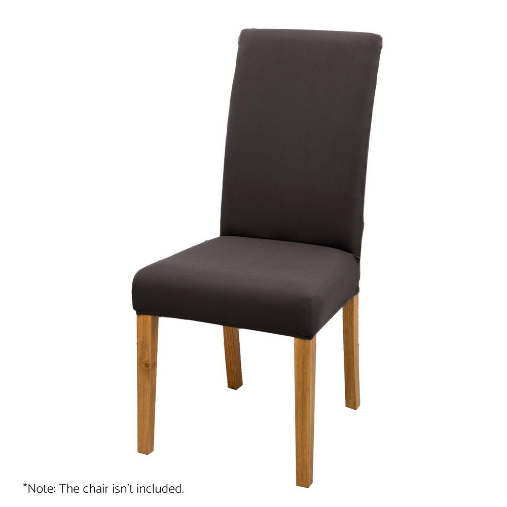 Artiss 6x Dining Chair Covers Spandex Stretch Dark Grey Slipcovers