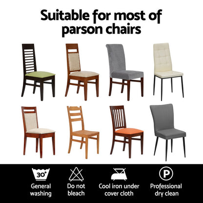 Artiss 6x Dining Chair Covers Spandex Stretch Dark Grey Slipcovers