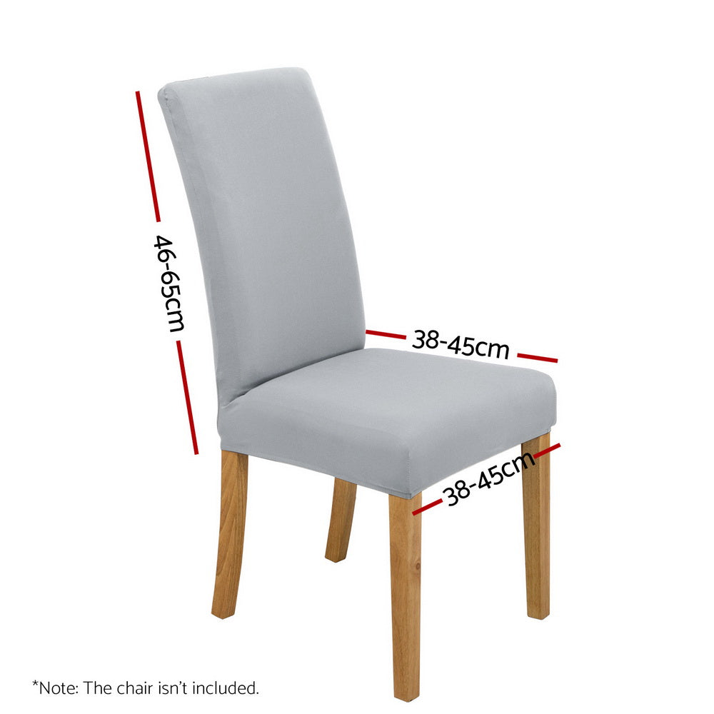 Artiss 6x Dining Chair Covers Spandex Stretch Grey Slipcovers - SuperSaverAU - view 2