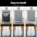 Artiss 6x Dining Chair Covers Spandex Stretch Grey Slipcovers - SuperSaverAU - view 6