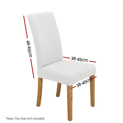 Artiss 6x Dining Chair Covers Spandex Stretch White Slipcovers