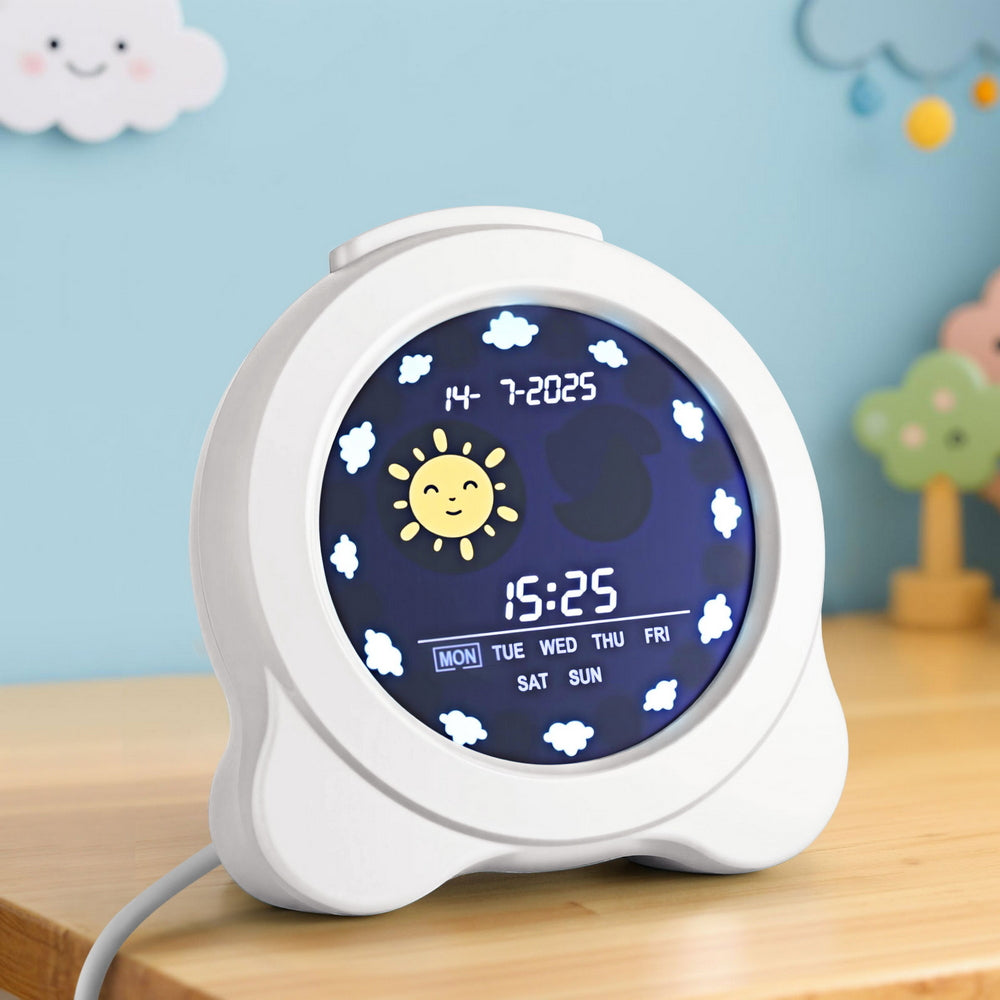 Artiss 3.8" Digital Day Clock with Dual Alarm, Nature Sounds, Calendar, White - SuperSaverAU - view 7