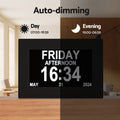 Artiss Digital Day Clock with Alarm & 8 Inch LCD Display - Black