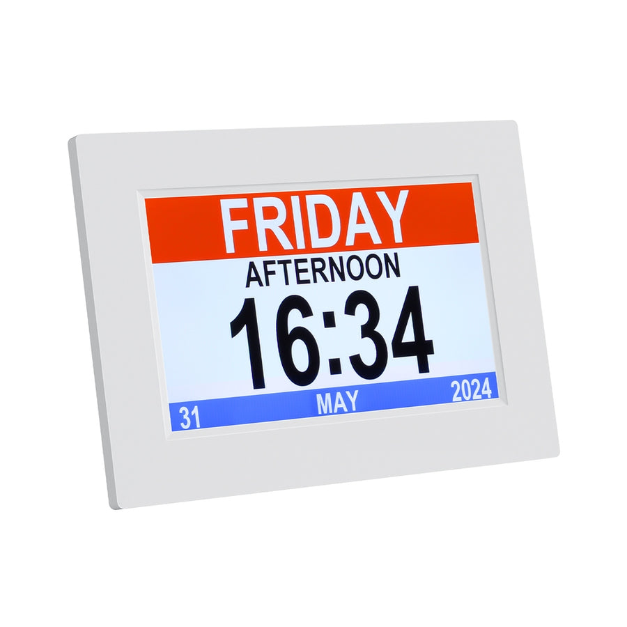 Artiss 8" Digital Day Clock with LCD Display, 21 Alarms, Photo Frame, Remote - SuperSaverAU - view 1