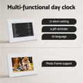Artiss 8" Digital Day Clock with LCD Display, 21 Alarms, Photo Frame, Remote - SuperSaverAU - view 5