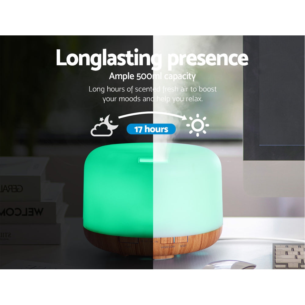 Devanti Aroma Diffuser Aromatherapy Humidifier 500ml - SuperSaverAU - view 5