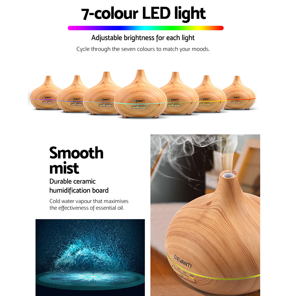 Devanti Aroma Diffuser Aromatherapy Humidifier 300ml - SuperSaverAU - view 5