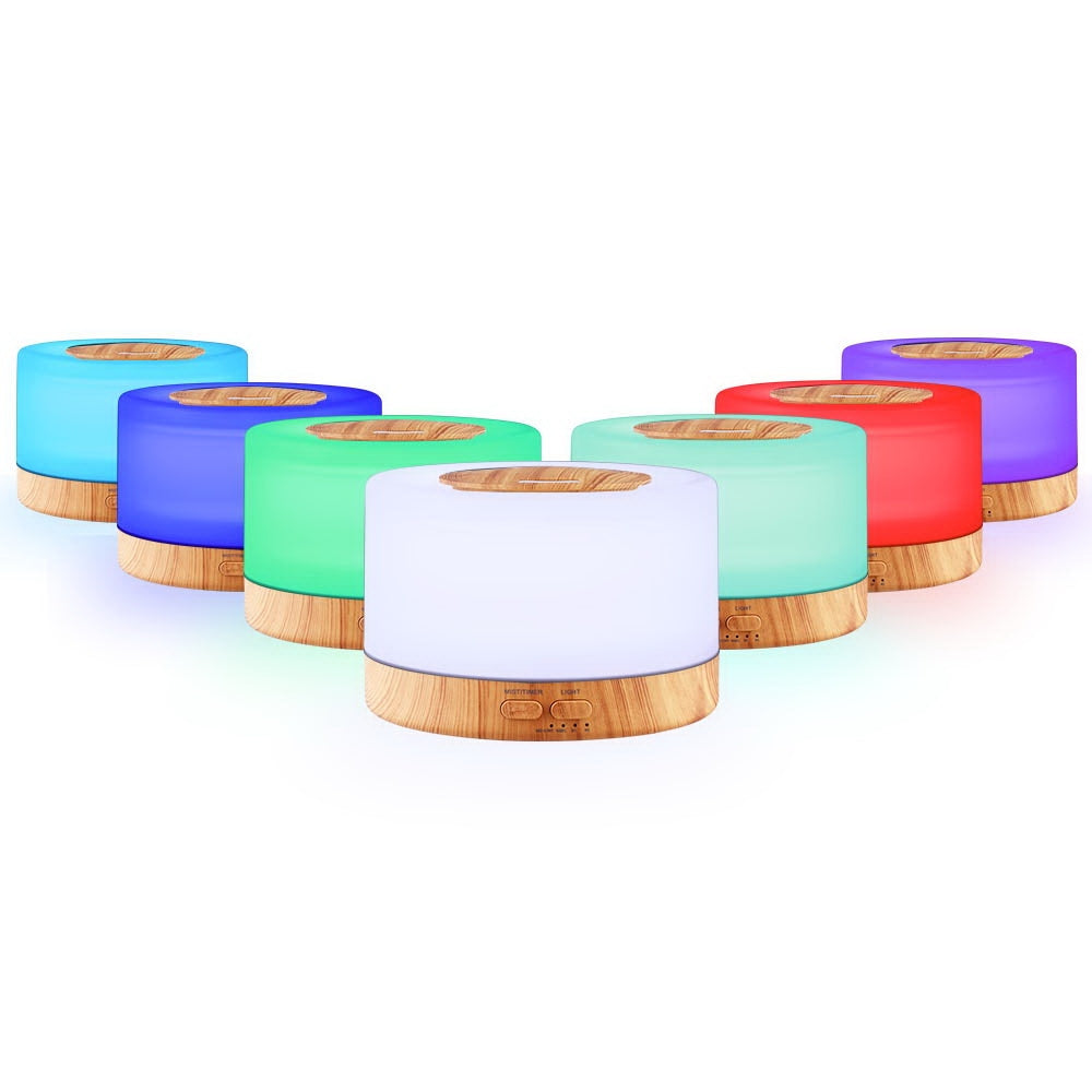 Devanti Aroma Diffuser Aromatherapy Light Wood 500ml - SuperSaverAU - view 1