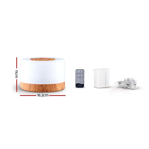 Devanti Aroma Diffuser Aromatherapy Light Wood 500ml - SuperSaverAU - view 2