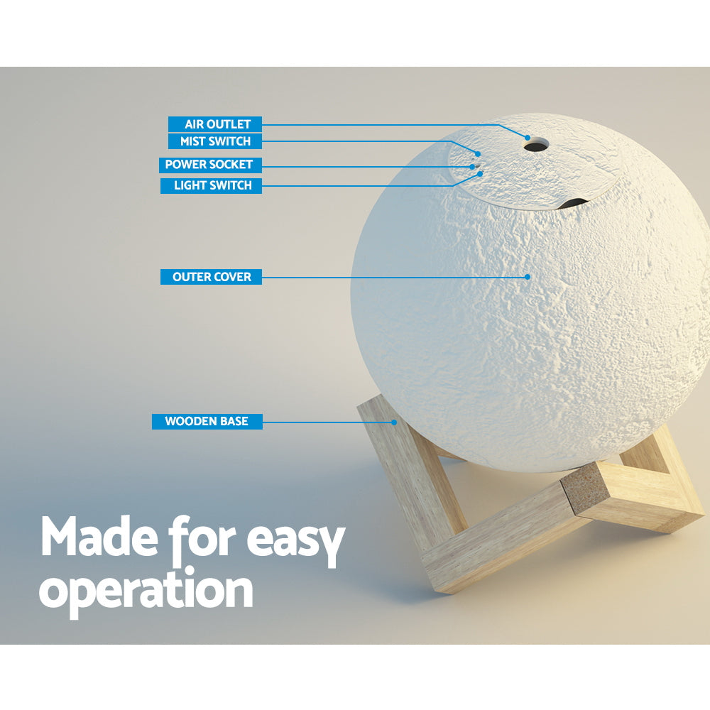 Devanti Aroma Diffuser 880ml Moon Lamp, 4-in-1 Humidifier & Night Light - SuperSaverAU - view 4