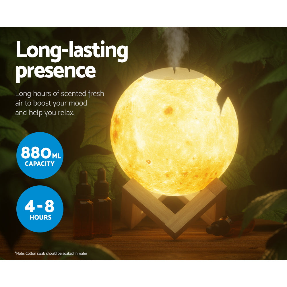 Devanti Aroma Diffuser 880ml Moon Lamp, 4-in-1 Humidifier & Night Light - SuperSaverAU - view 5