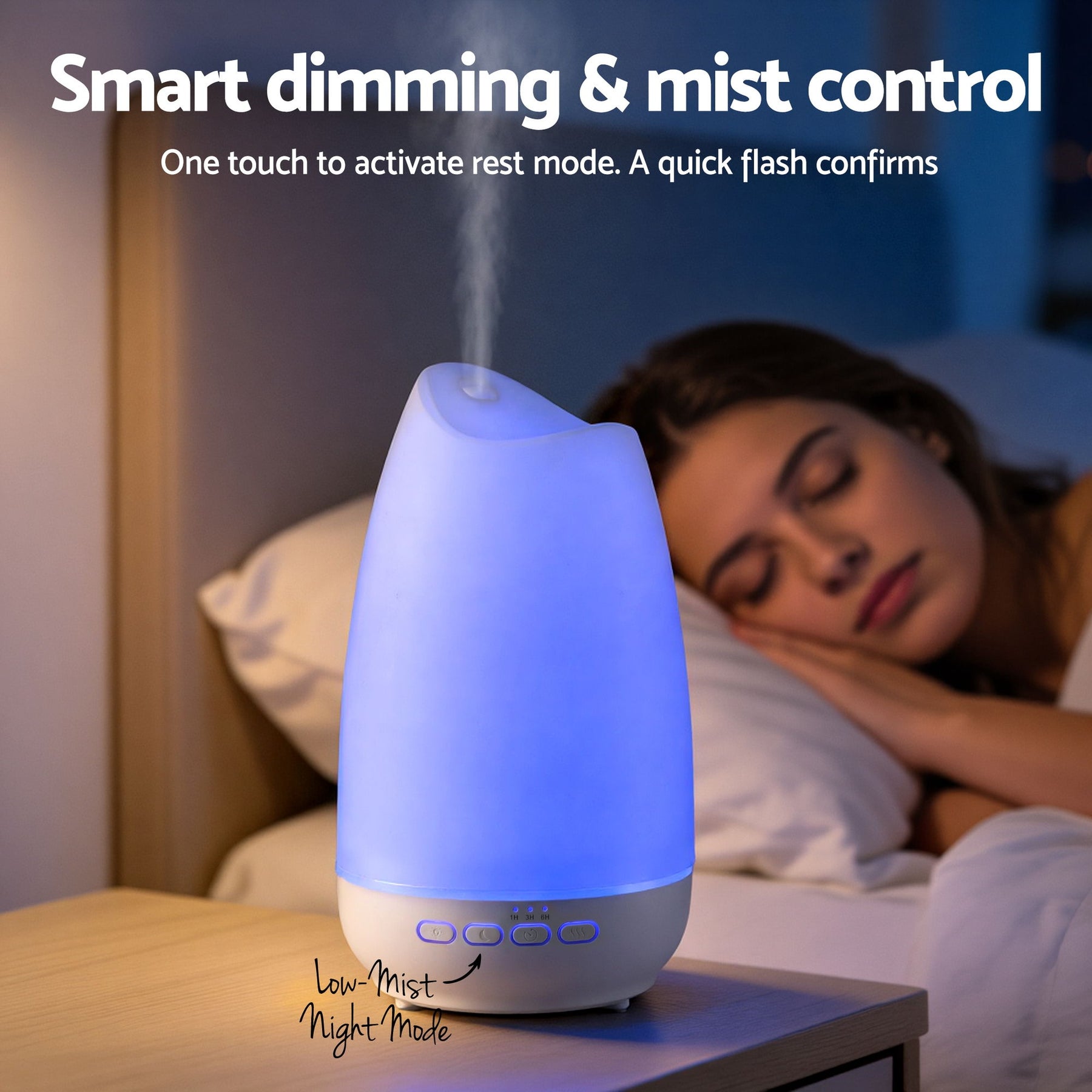 Devanti 300ml Ultrasonic Aroma Diffuser with LED Light - Tulip