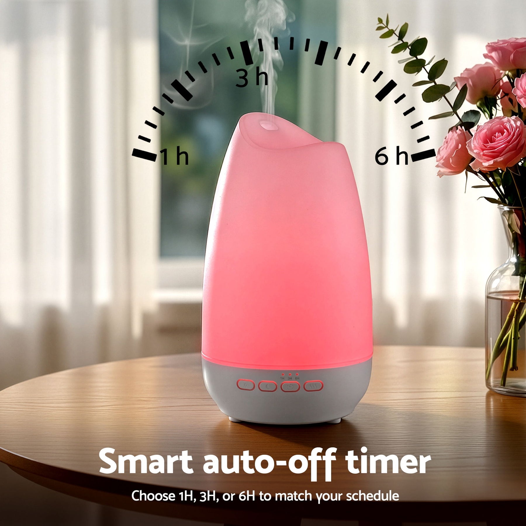 Devanti 300ml Ultrasonic Aroma Diffuser with LED Light - Tulip