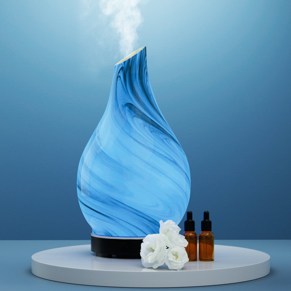 Devanti Aromatherapy Aroma Diffuser Essential Oil Humidifier LED Glass Marble - SuperSaverAU - view 5