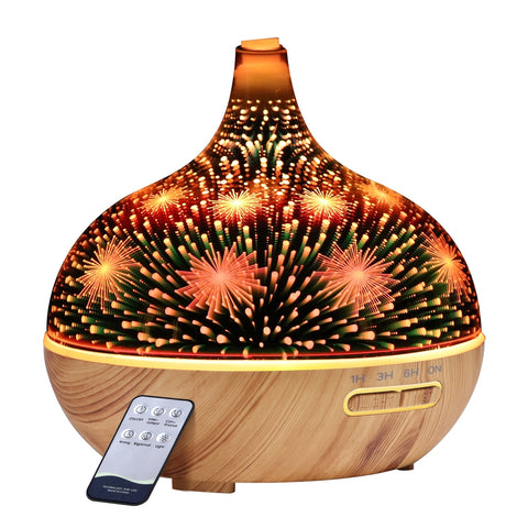 Devanti Aroma Diffuser Aromatherapy 3D Glass 400ml - SuperSaverAU - view 1