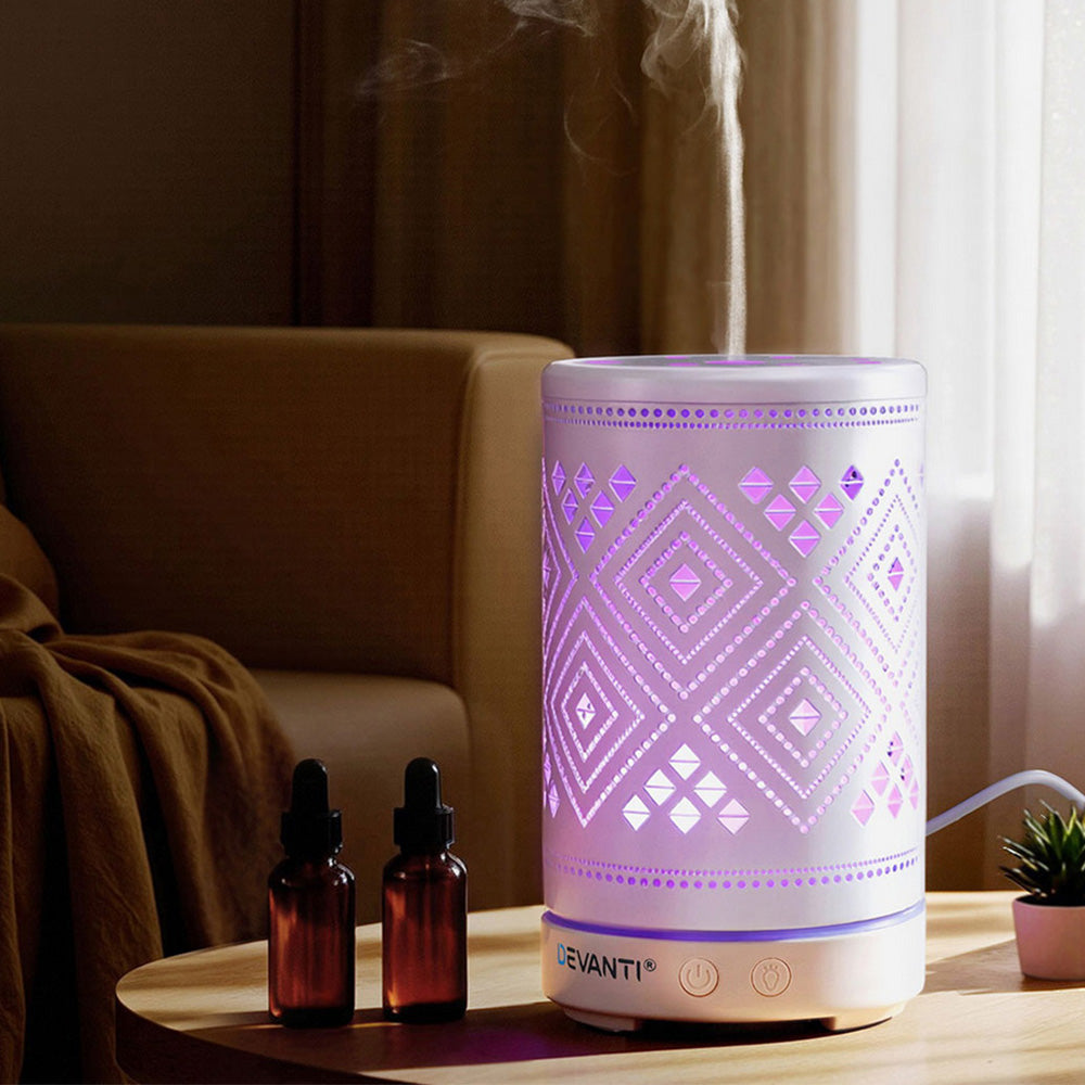 Devanti Ultrasonic Aroma Diffuser 100ml, 4-in-1 Humidifier & LED Night Light - SuperSaverAU - view 1