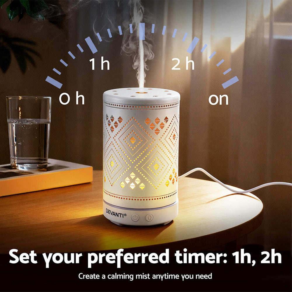 Devanti Ultrasonic Aroma Diffuser 100ml, 4-in-1 Humidifier & LED Night Light - SuperSaverAU - view 7