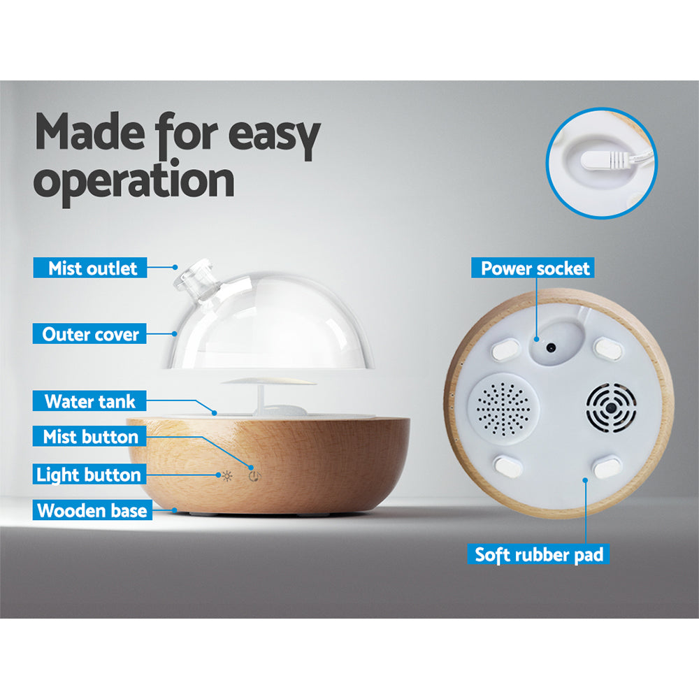 Devanti Aroma Diffuser 200ml - Ultrasonic, 4-in-1, 7-Colour LED Night Light - SuperSaverAU - view 5
