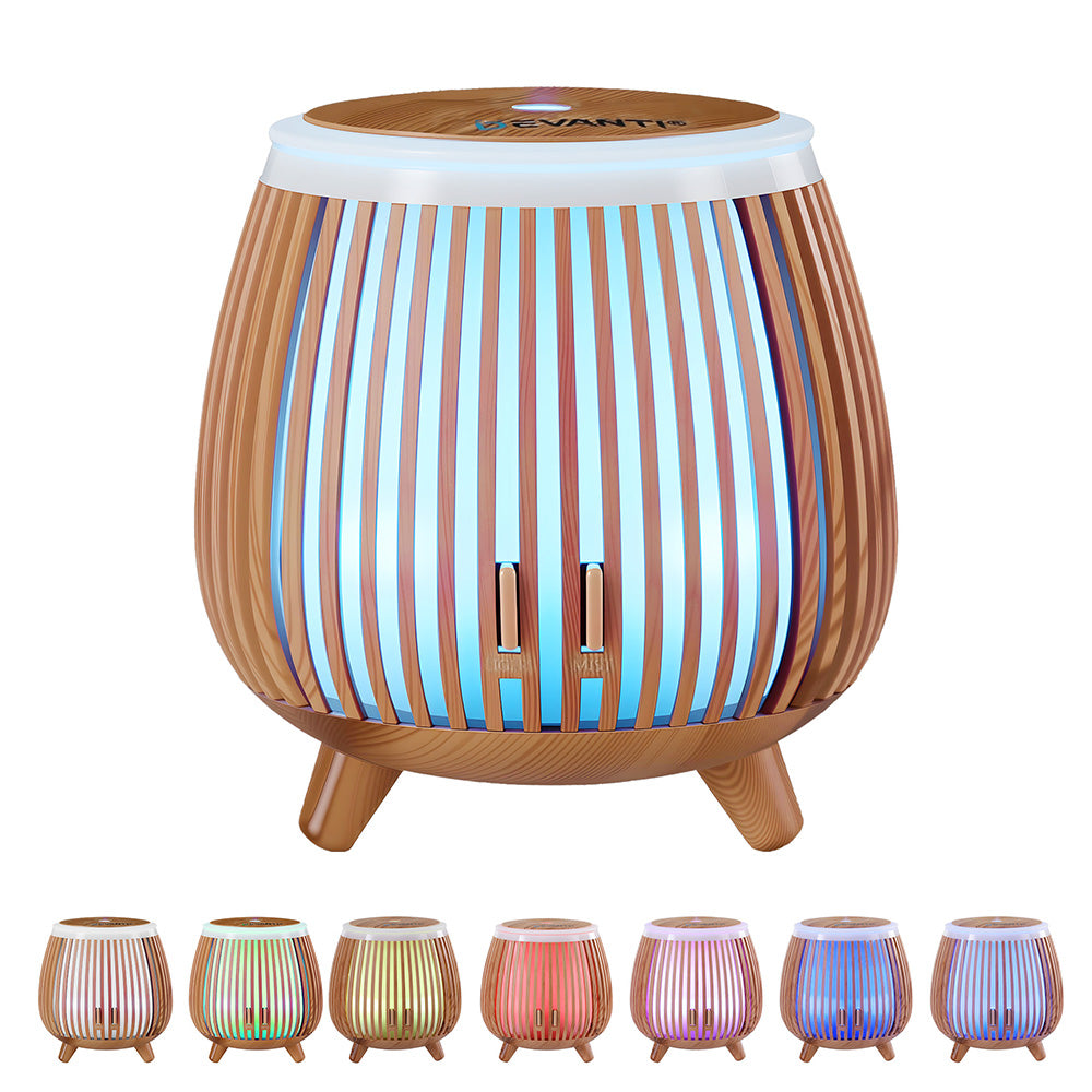 Devanti Aroma Diffuser 140ml Ultrasonic Humidifier with LED Lights, Deep Wood - SuperSaverAU - view 1