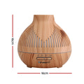 Devanti Aroma Diffuser 400ml Wood Grain Ultrasonic Humidifier with LED Lights - SuperSaverAU - view 3