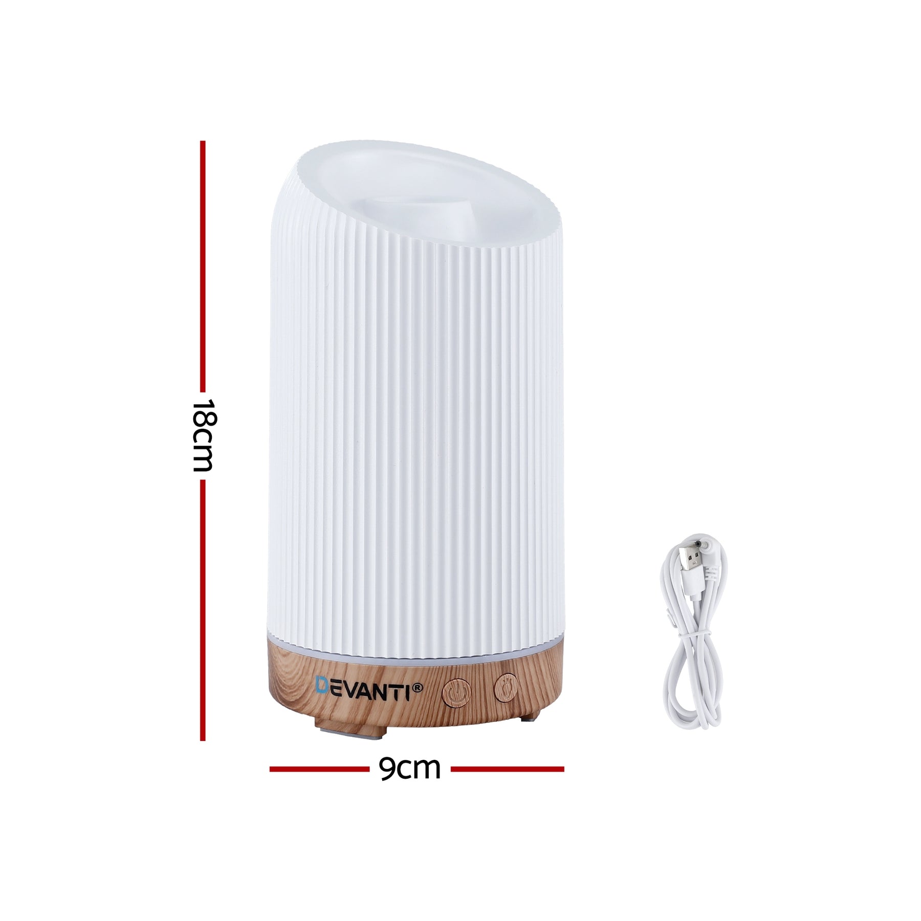 Devanti Aroma Diffuser 200ml Ultrasonic Humidifier with LED Lights and Timer - SuperSaverAU - view 2