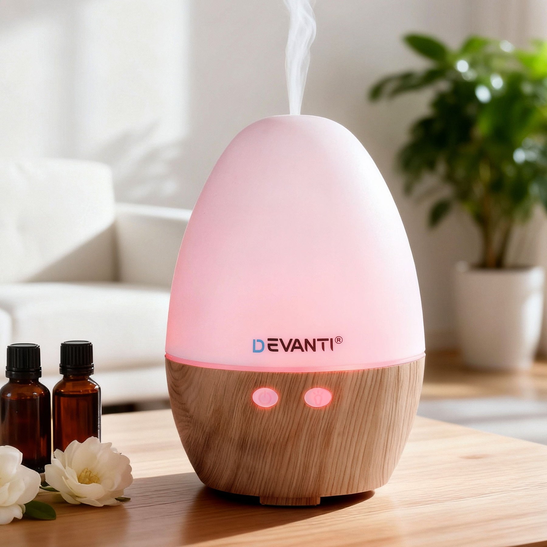 Devanti Aroma Diffuser 130ml Ultrasonic Humidifier with LED Lights and Timer - SuperSaverAU - view 1