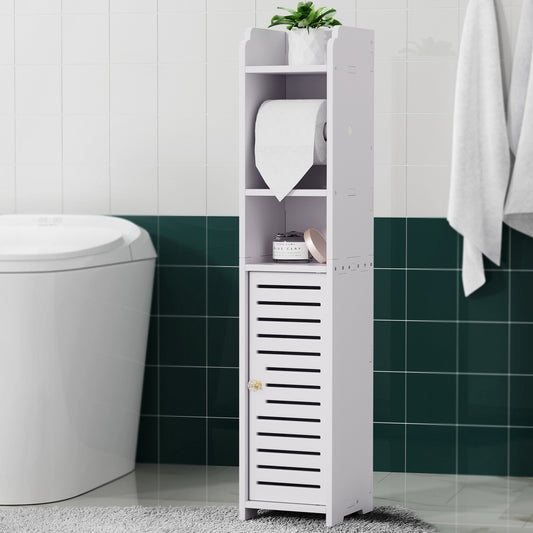 Artiss White Bathroom Cabinet - 3-Tier Toilet Roll Holder Organizer