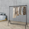 Artiss 6FT Metal Garment Display Rail - Black, 60kg Capacity, Rolling Castors - SuperSaverAU - view 1