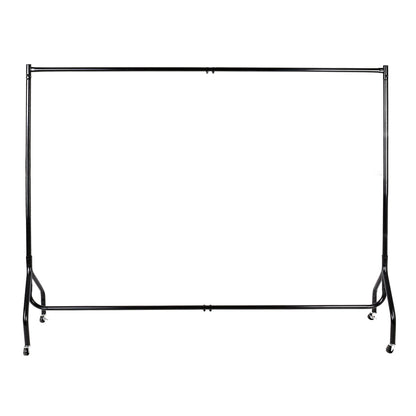 Artiss 6FT Metal Garment Display Rail - Black, 60kg Capacity, Rolling Castors
