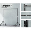 Artiss 6FT Metal Garment Display Rail - Black, 60kg Capacity, Rolling Castors - SuperSaverAU - view 6