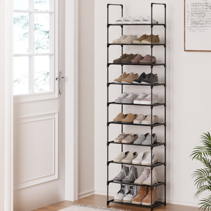 Artiss 10-Tier Stackable Shoe Rack Black