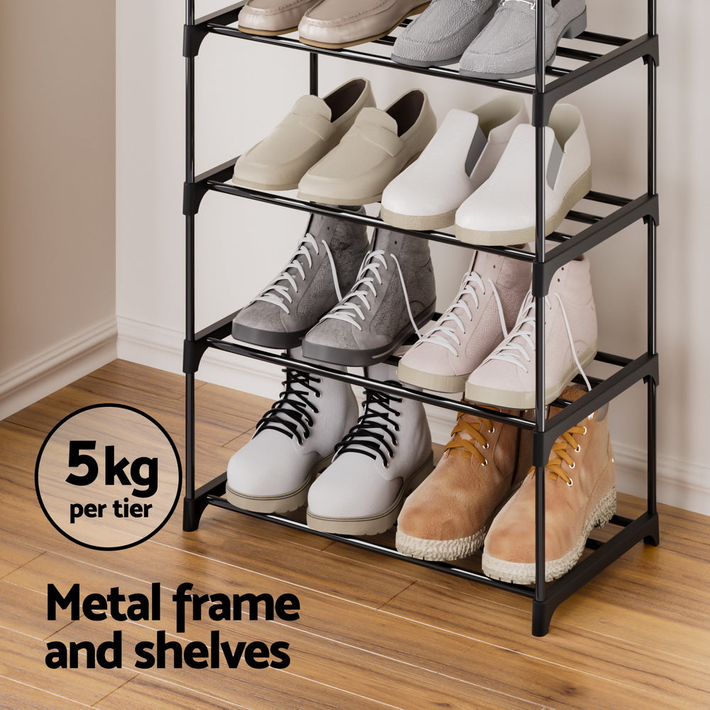 Artiss 10-Tier Stackable Shoe Rack Black - SuperSaverAU - view 7