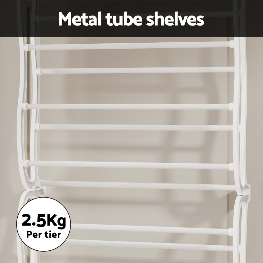 Artiss Shoe Rack 12-Tier Hanging Over Door Organiser for 24 Pairs, White - SuperSaverAU - view 5