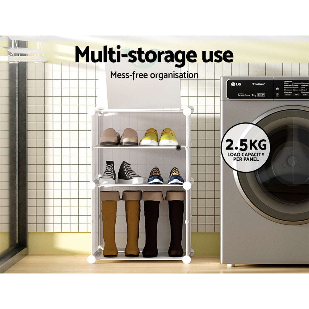 Artiss Shoe Cabinet 2 Cube Storage, Eco-Friendly, Water-Resistant, 40x30x62cm - SuperSaverAU - view 6