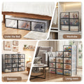 Artiss Set of 12 Stackable Shoe Storage Boxes Black Transparent Organiser