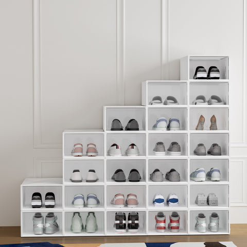 Artiss Abel Shoe Storage Boxes Set of 24, Foldable, Stackable, 33x23x14cm - SuperSaverAU - view 1