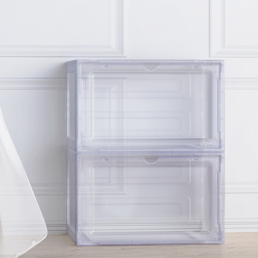 Artiss Shoe Storage Boxes Set of 2, 36x29x22cm, Stackable with Magnetic Door - SuperSaverAU - view 1