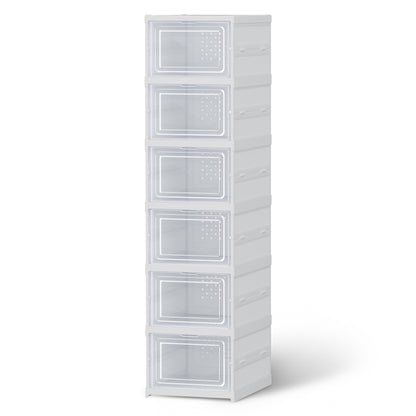 Artiss 6-Tier Foldable Shoe Rack Organizer - White