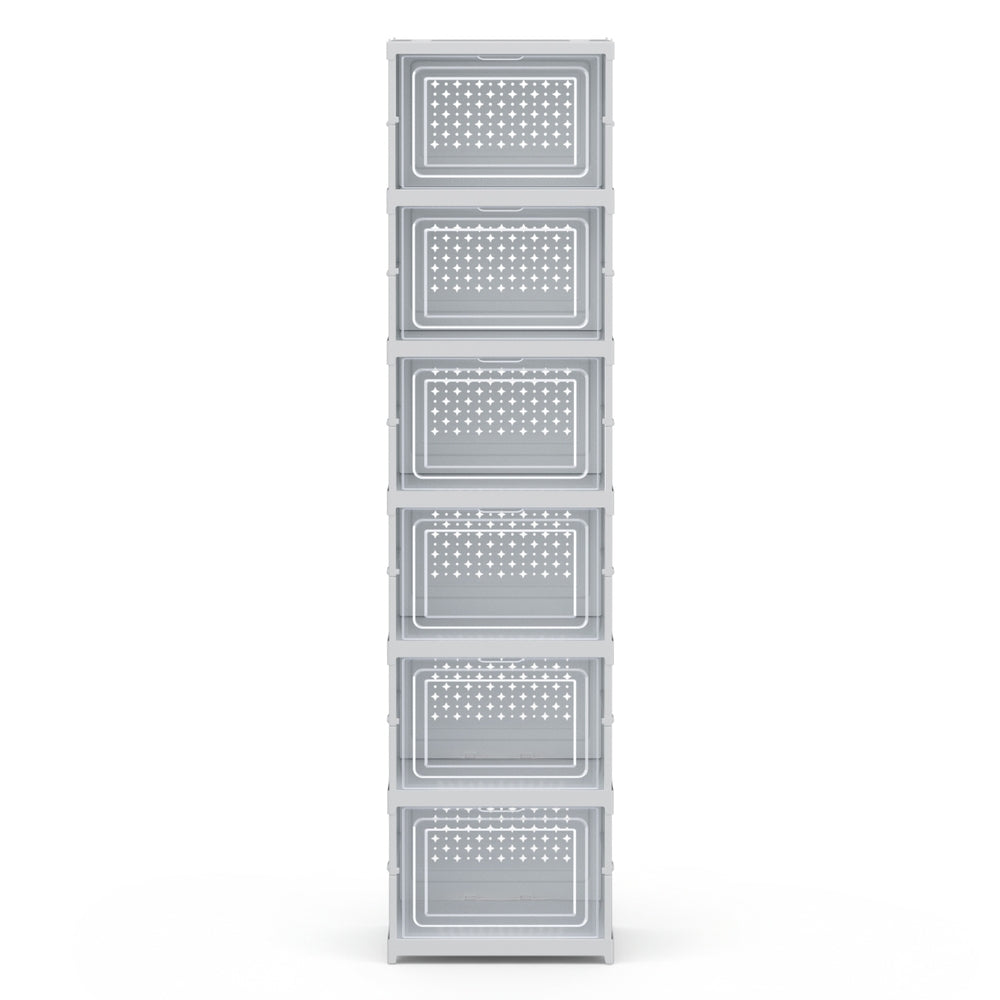 Artiss 6-Tier Foldable Shoe Rack Organizer - White