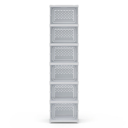 Artiss 6-Tier Foldable Shoe Rack Organizer - White
