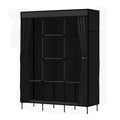 Artiss DIY Fabric Wardrobe 124x42x173cm - Large Capacity, Tool-Free Assembly, Black - SuperSaverAU - view 3