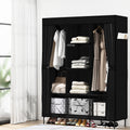 Artiss DIY Fabric Wardrobe 124x42x173cm - Large Capacity, Tool-Free Assembly, Black - SuperSaverAU - view 1