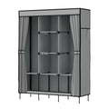 Artiss DIY Fabric Wardrobe Grey 124x42x173cm with Adjustable Panels & Tool-Free Assembly - SuperSaverAU - view 3
